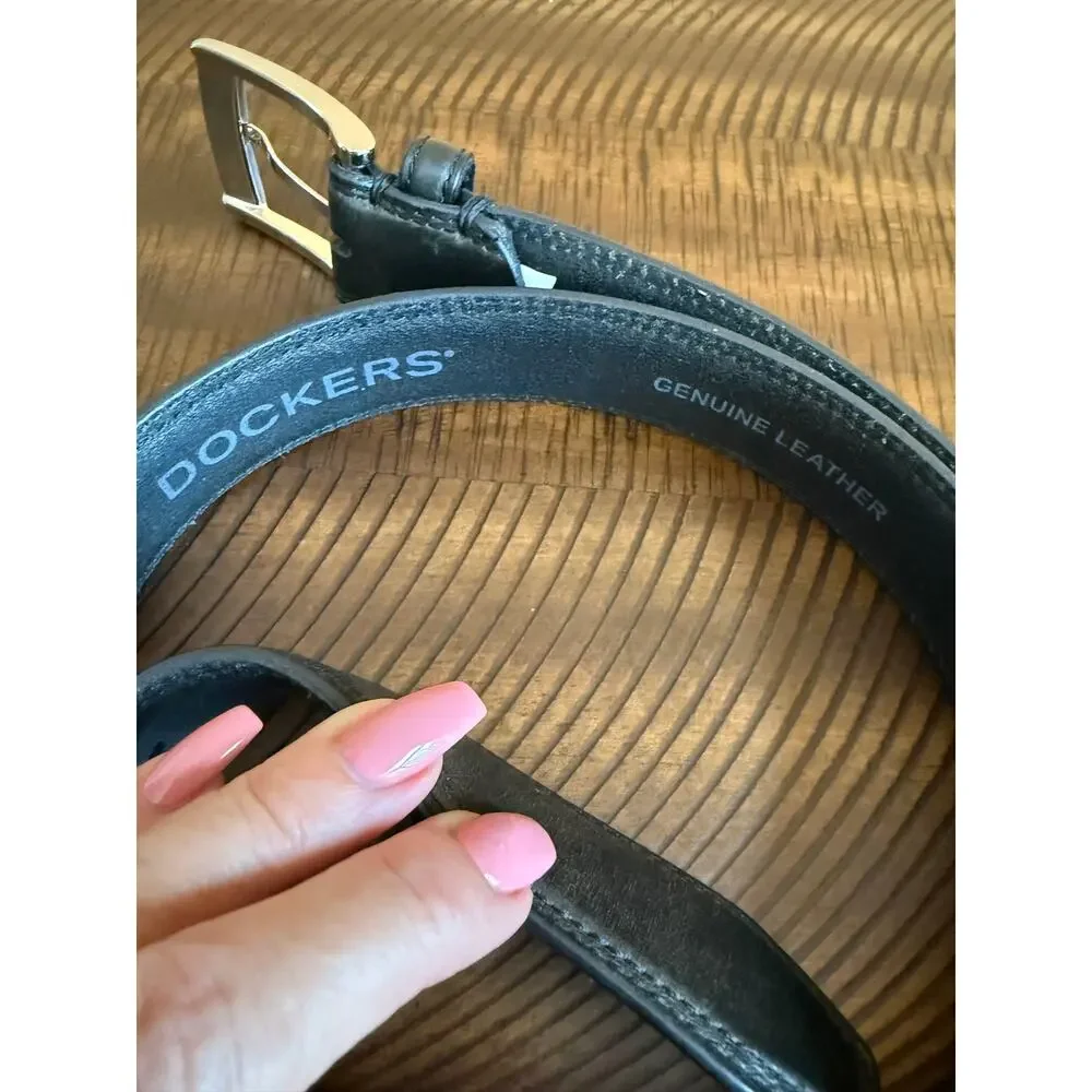 Dockers Genuine Leather Dark Brown Belt Size 36 Classic Dress Casual